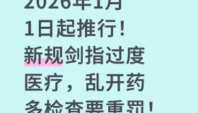 2026年1月1日起推行！新规剑指过度医疗，乱开药多检查要重罚！